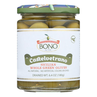 Bono Whole Green Olives (Pack of 6 - 6.4 Oz)