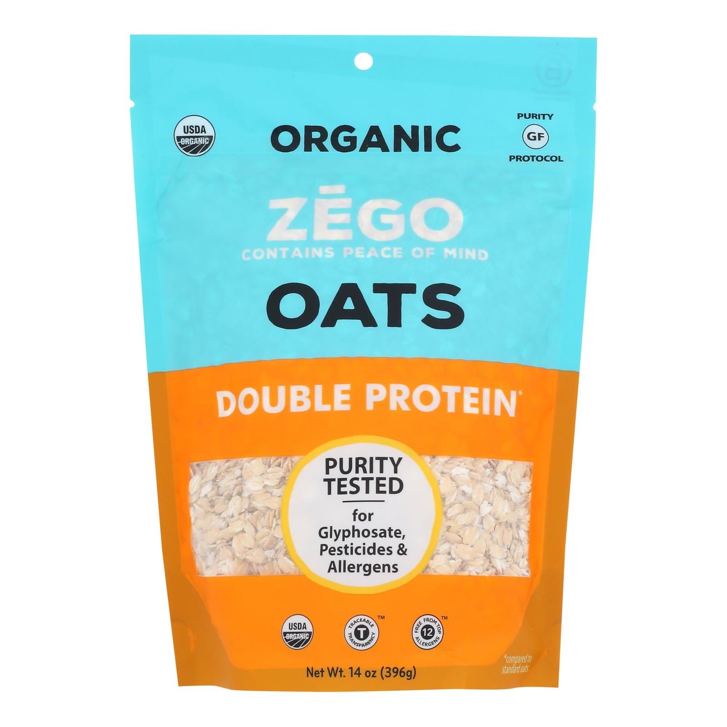 Zego Double Protein Oats (Pack of 5-14oz)