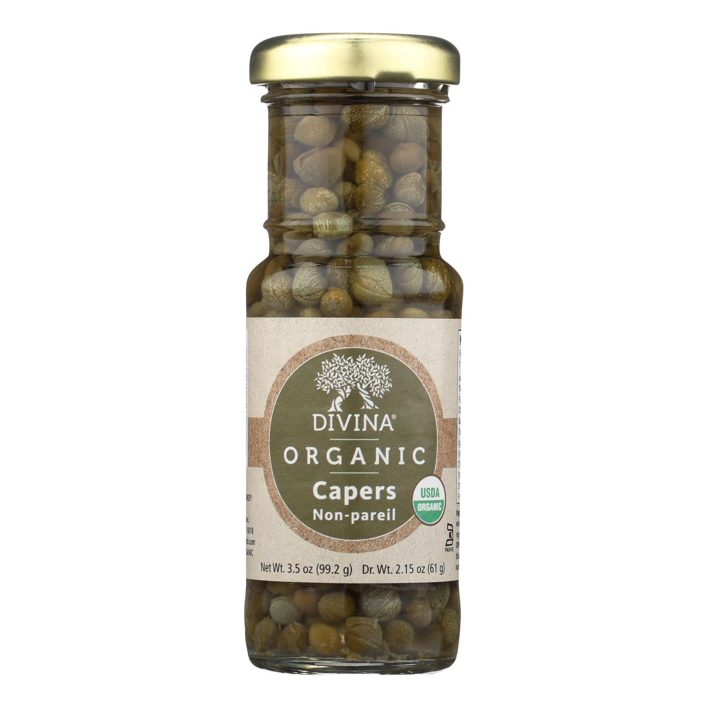 Divina Organic Capers, 3.5 Oz Jar (Pack of 12)