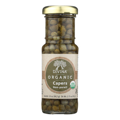 Divina Organic Capers, 3.5 Oz Jar (Pack of 12)