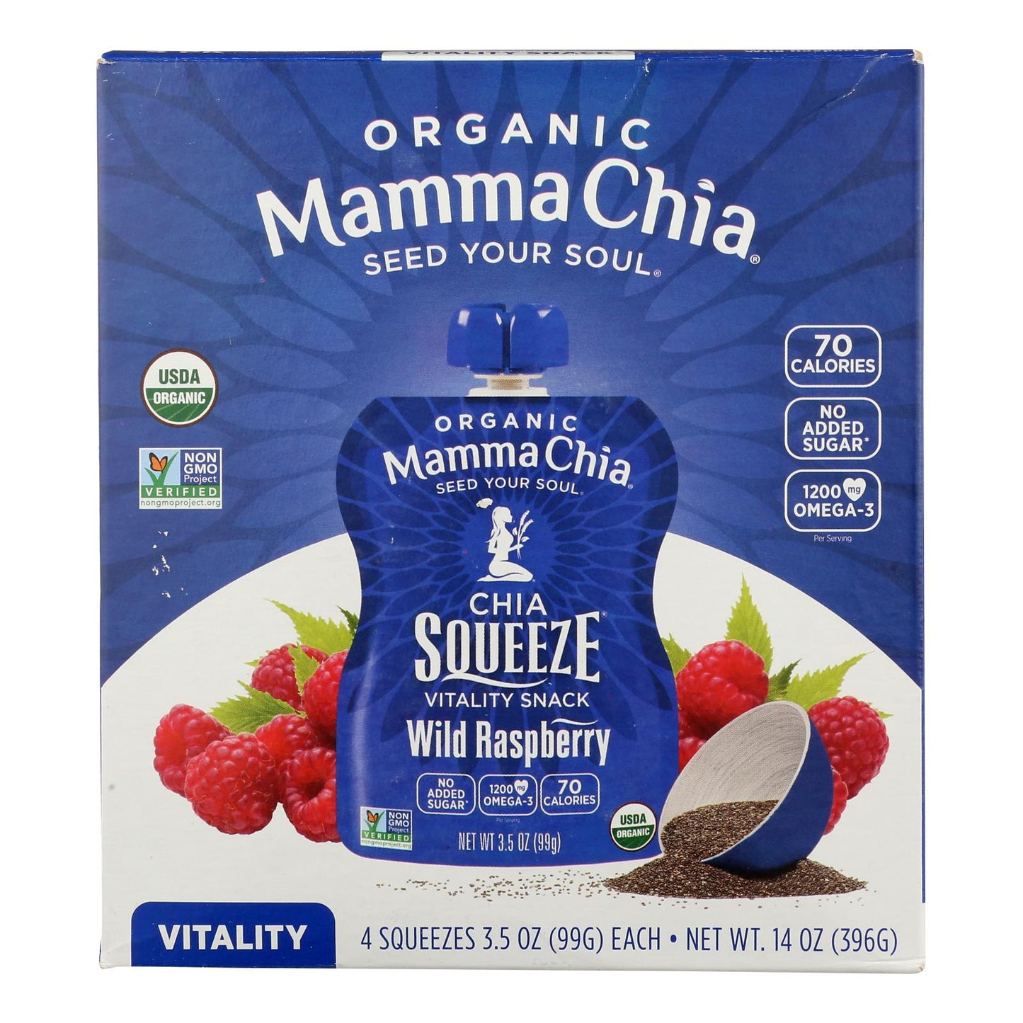 Mamma Chia Organic Chia Squeeze Vitality Snack (Pack of 6 - 3.5 Oz)