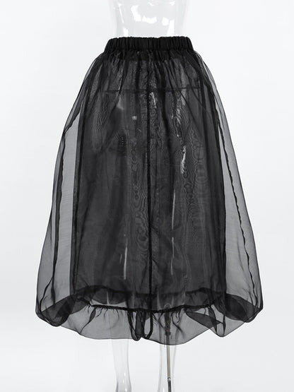 Elastic Waist Flowy Skirt