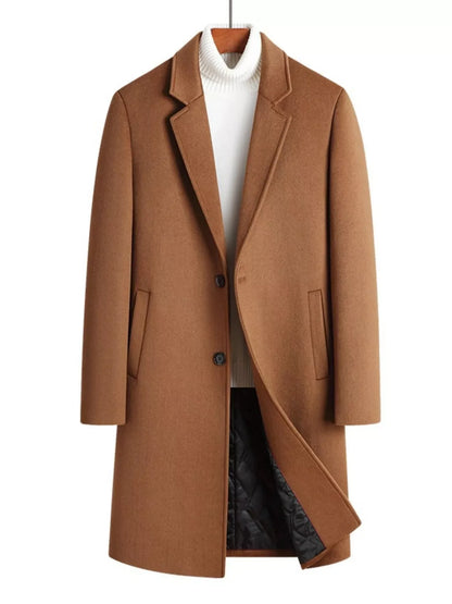 Men's Plus Size Classic Button Up Overcoat