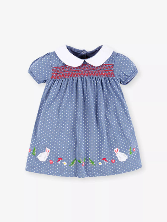Children's Polka Dot Embroidered Dress