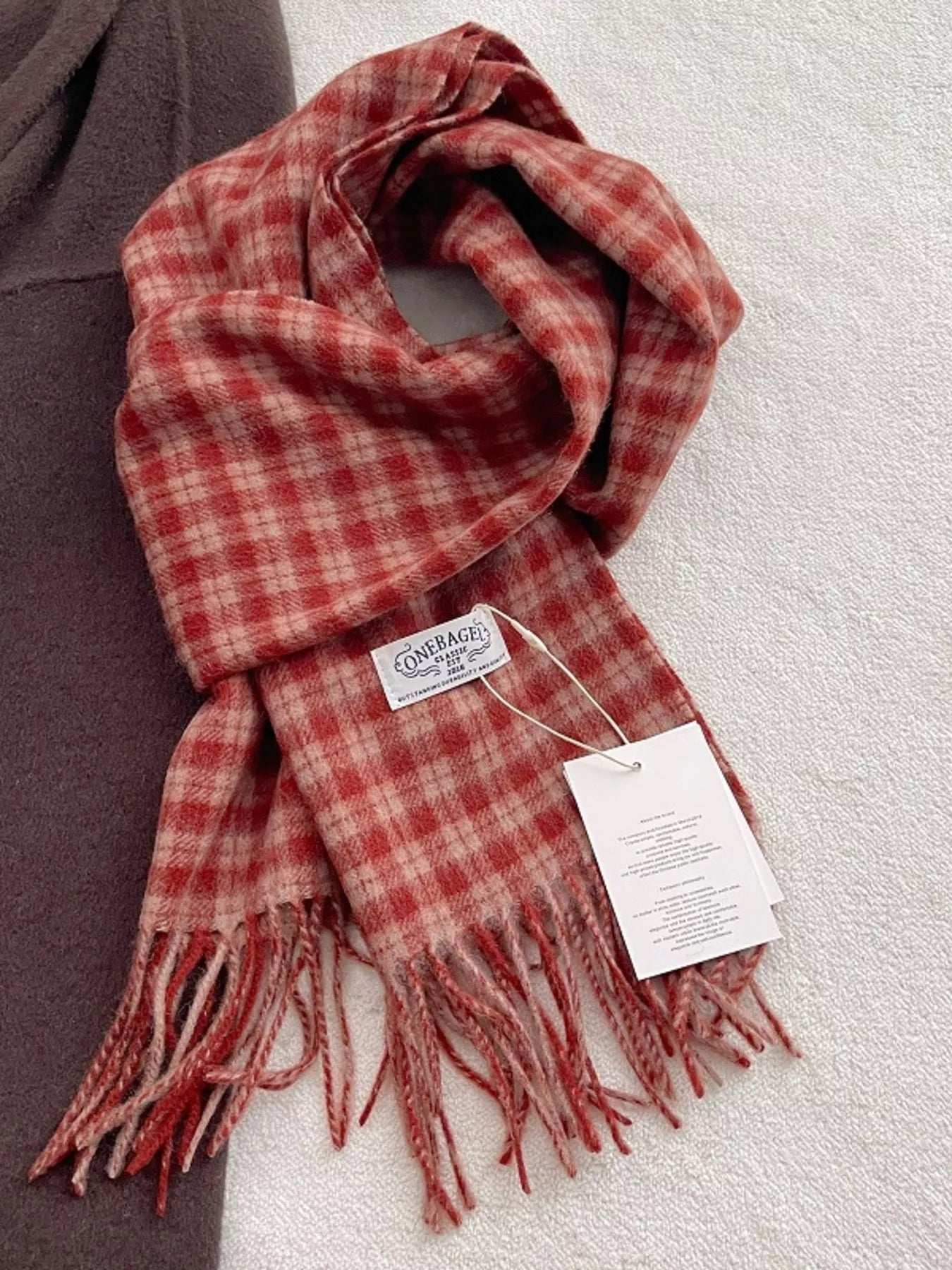 Classic Plaid Fringe Scarf