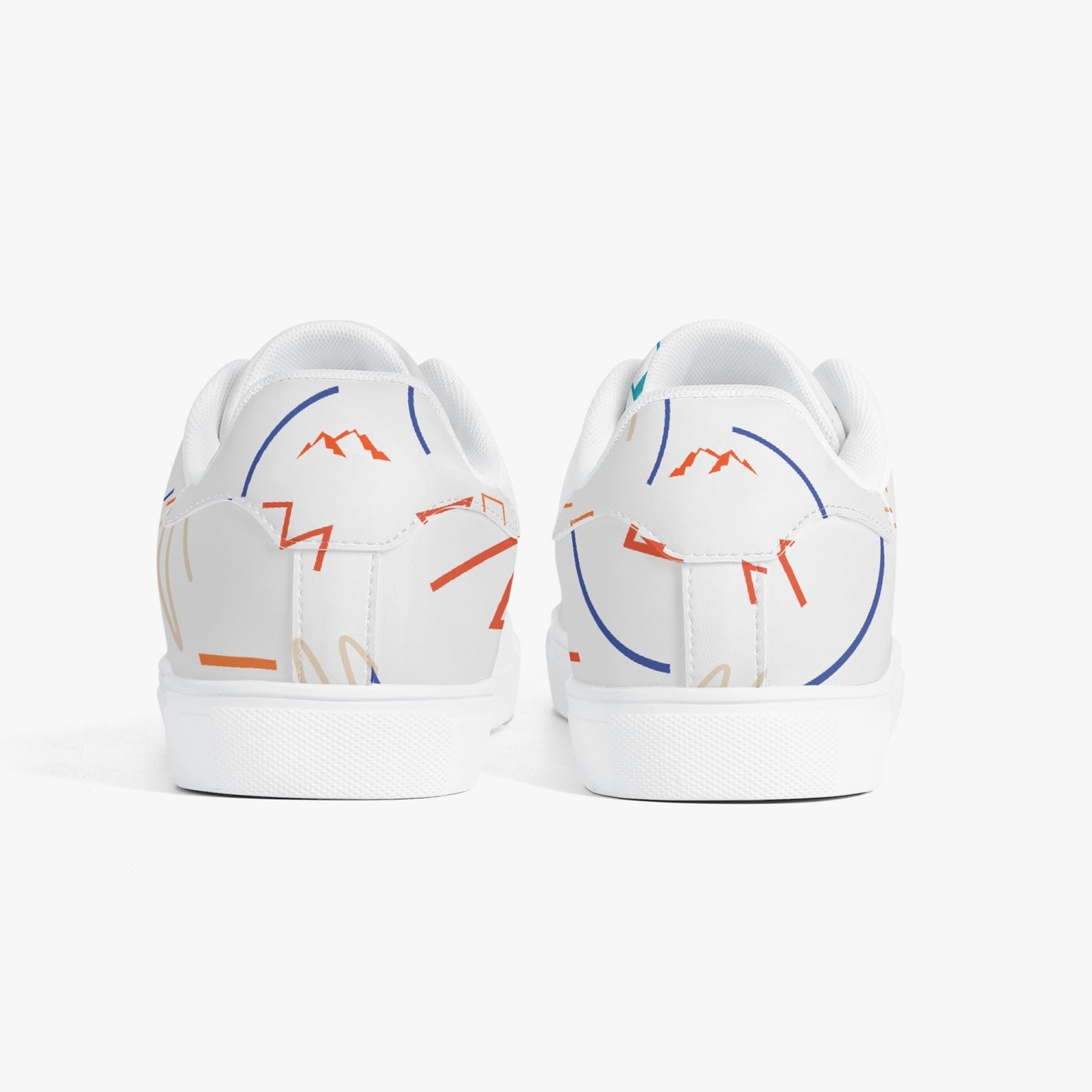 SHO-016GY-24 Classic Leather Sneakers - White Gray