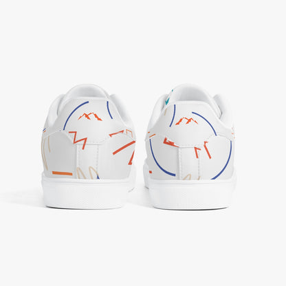 SHO-016GY-24 Classic Leather Sneakers - White Gray