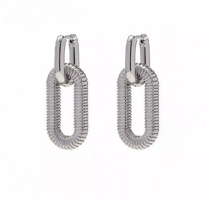 Geometric Link Drop Earrings