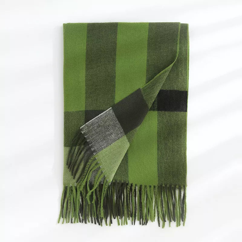 Plaid Tassel Scarf