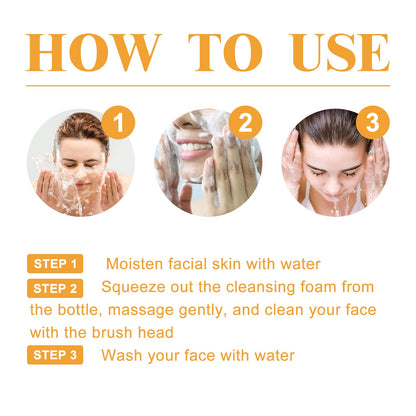 Hoygi Brightening Facial Cleanser, Deep Clean Facial Skin Fade Acne Mark Acne Mark Moisturizing Whitening Beauty