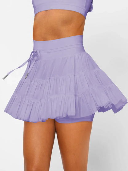 Ruched Mini Skort with Pockets