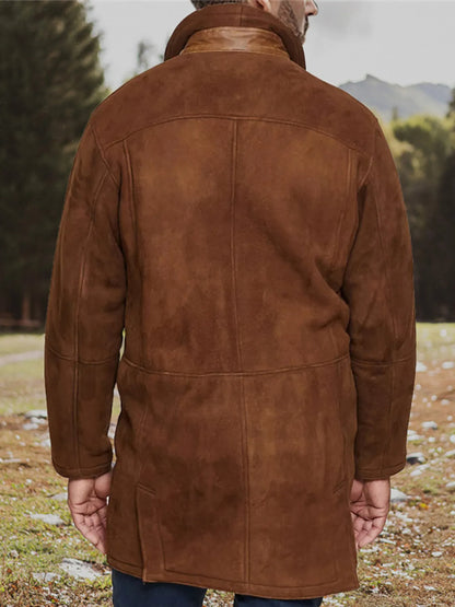 Men's Plus Size Zip Up Long Sleeve Coat