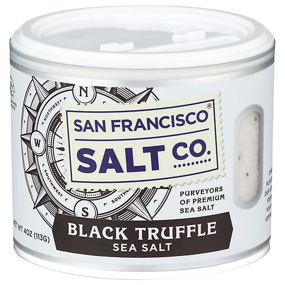 San Francisco Salt Co. - Black Truffle Sea Salt, 4 oz (Pack of 6) - Gourmet Seasoning Blend