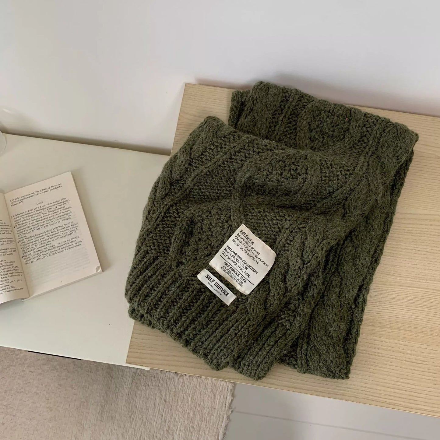 Chunky Cable Knit Scarf