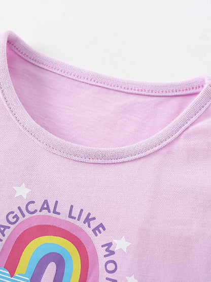 Children's Unicorn Graphic Ruffle Hem T-Shirt