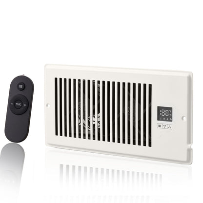 VEVOR Register Booster Fan, Quiet Vent Booster Fan Fits Register Holes, With Remote Control And Thermostat Control, Adjustable Speed For Heating Cooling Smart Vent, White