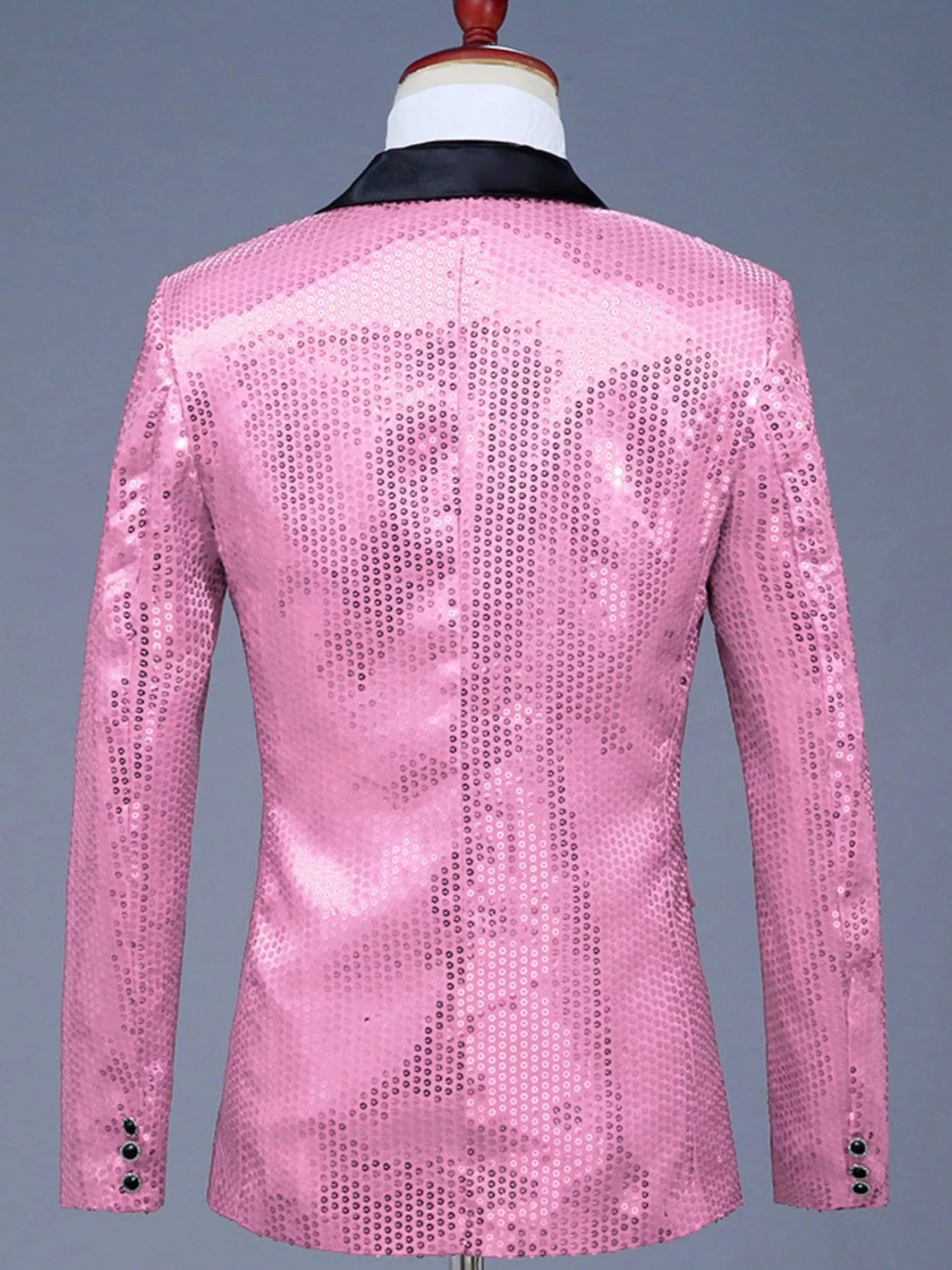 Men's Full Size Sequin One Button Long Sleeve Blazer Plus Size