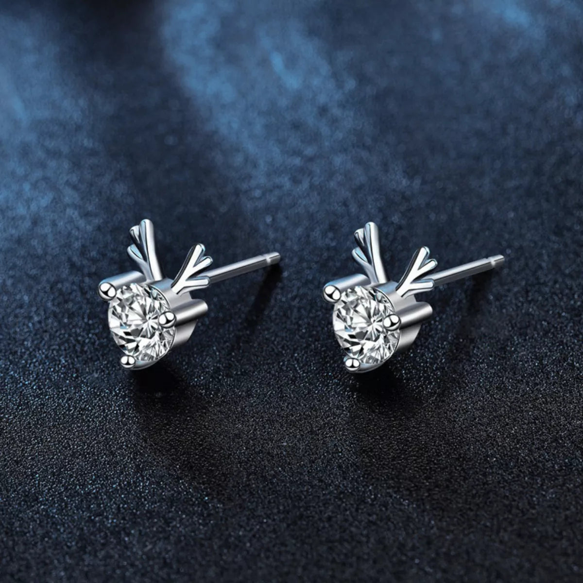 925 Sterling Silver Deer Stud Earrings