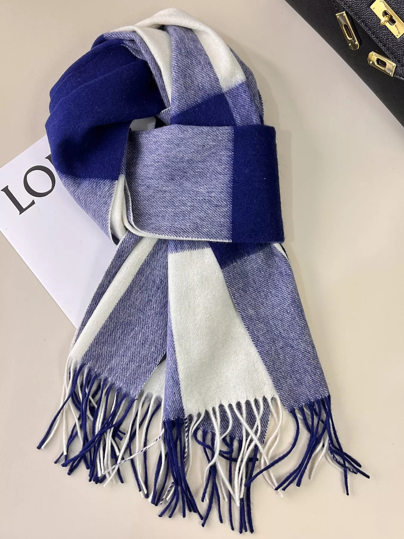 Plaid Fringe Scarf