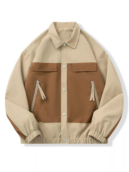 Men's Full Size Snap Down Long Sleeve Jacket Plus Size