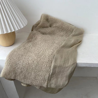 Lightweight Knitted Scarf with Dyed Edges