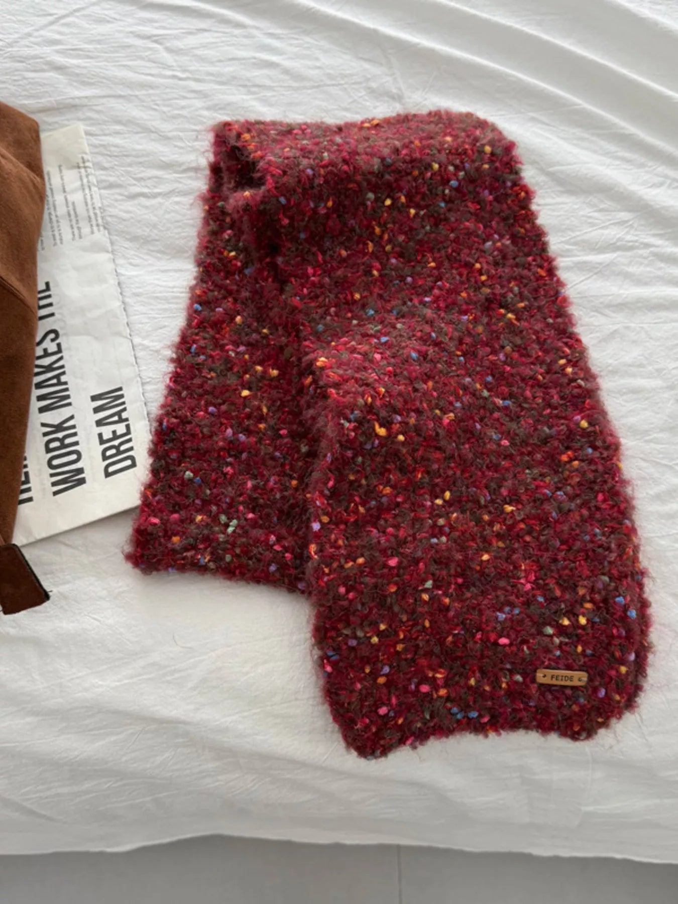 Cozy Knitted Multicolor Speckled Scarf