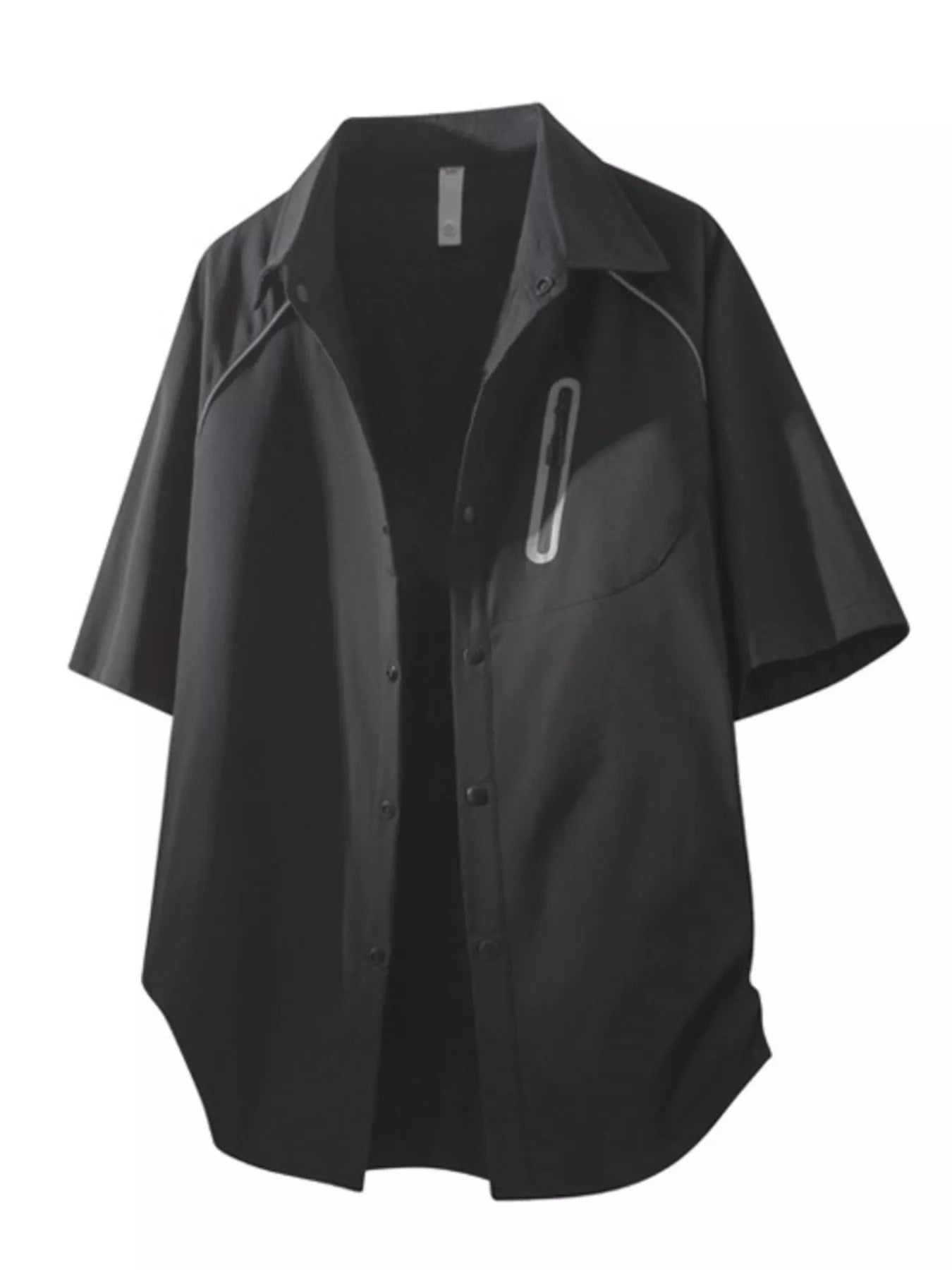 Men's Casual Short Sleeve Zipper Pocket Shirt
