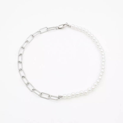 Pearl & Chain Link Necklace