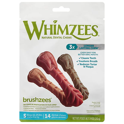 Whimzees Dental Chew, Small, 7.4 oz, Pack of 4