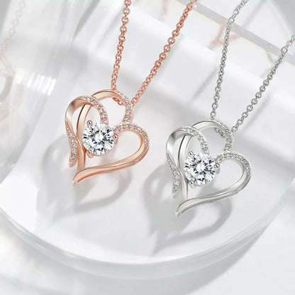 925 Sterling Silver Zircon Heart Necklace