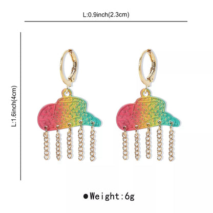 Rainbow Cloud Dangle Earrings