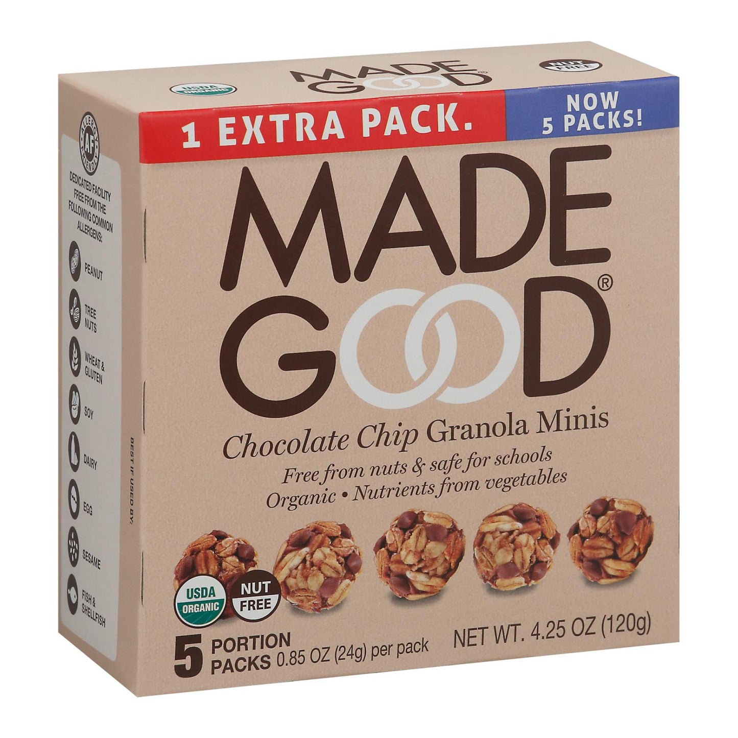 Made Good Mini Chocolate Chip Granola Bars, 5.85 oz, Pack of 6