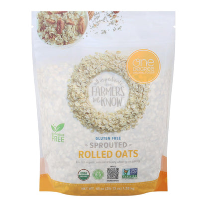 One Degree Organic Sprouted Rolled Oats, 45 oz, Case of 4