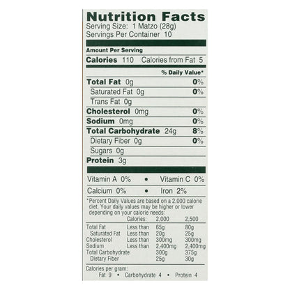 Manischewitz Unsalted Matzo Crackers (Pack of 12) - 10 oz