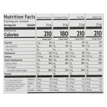 Nature's Path Organic Hot Oatmeal Variety Pack: Apple Cinnamon, Maple Brown Sugar & Raisin Bran (6 - 14 Oz. Canisters)