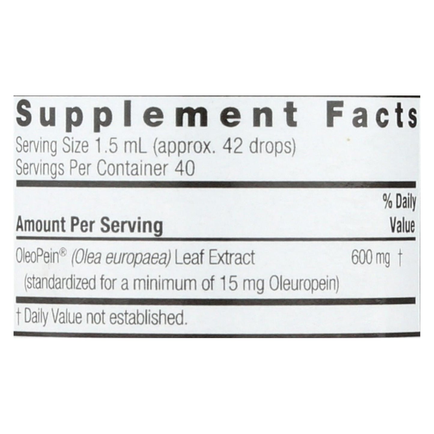 Nature's Answer High-Strength Oleopein Olive Leaf Extract Liquid Extract - Alcohol-Free - 2 Fl Oz