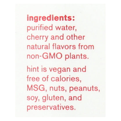 Hint Cherry Flavored Water, 12-Pack of 16 Fl Oz Bottles