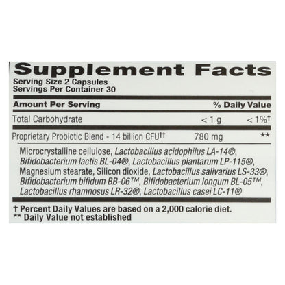 Nutrition Now PB8 Probiotic Acidophilus For Life - 500 mg, 60 Vegetarian Capsules
