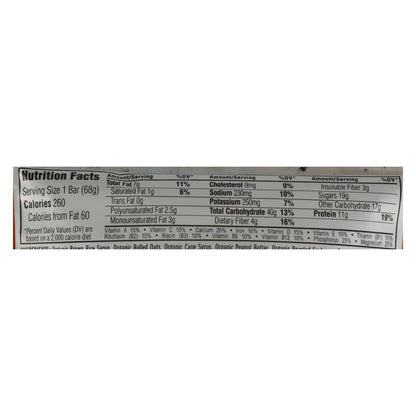 Clif Bar Organic Crunch Peanut Butter, 2.4 Oz Bars (Case of 12)