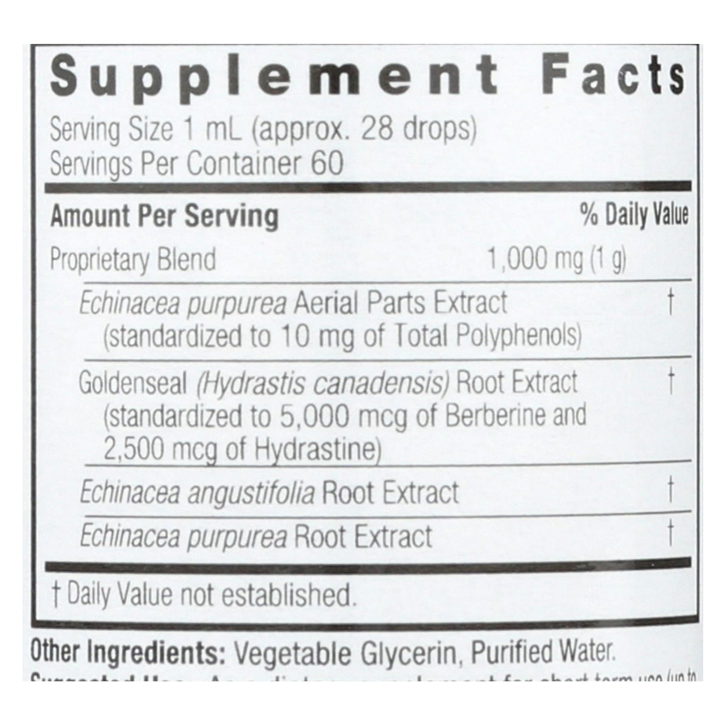 Nature's Answer Echinacea and Goldenseal Alcohol-Free Liquid Extract, 2 Fl Oz