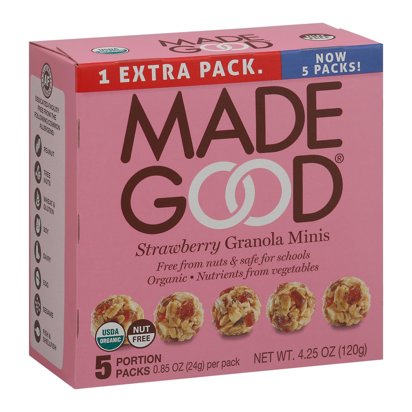 Made Good Strawberry Granola Minis, 6x 5oz/.85oz Case