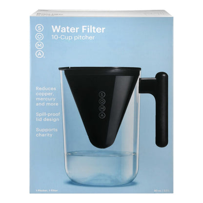Soma Water Pitcher Filter - 10c, Black, 80oz (2-Pack)