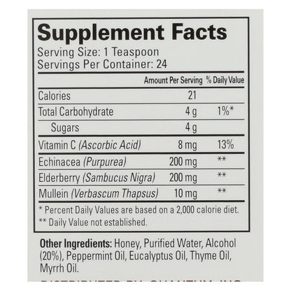 Quantum Elderberry Syrup, Immunity Booster, 4 Fl Oz