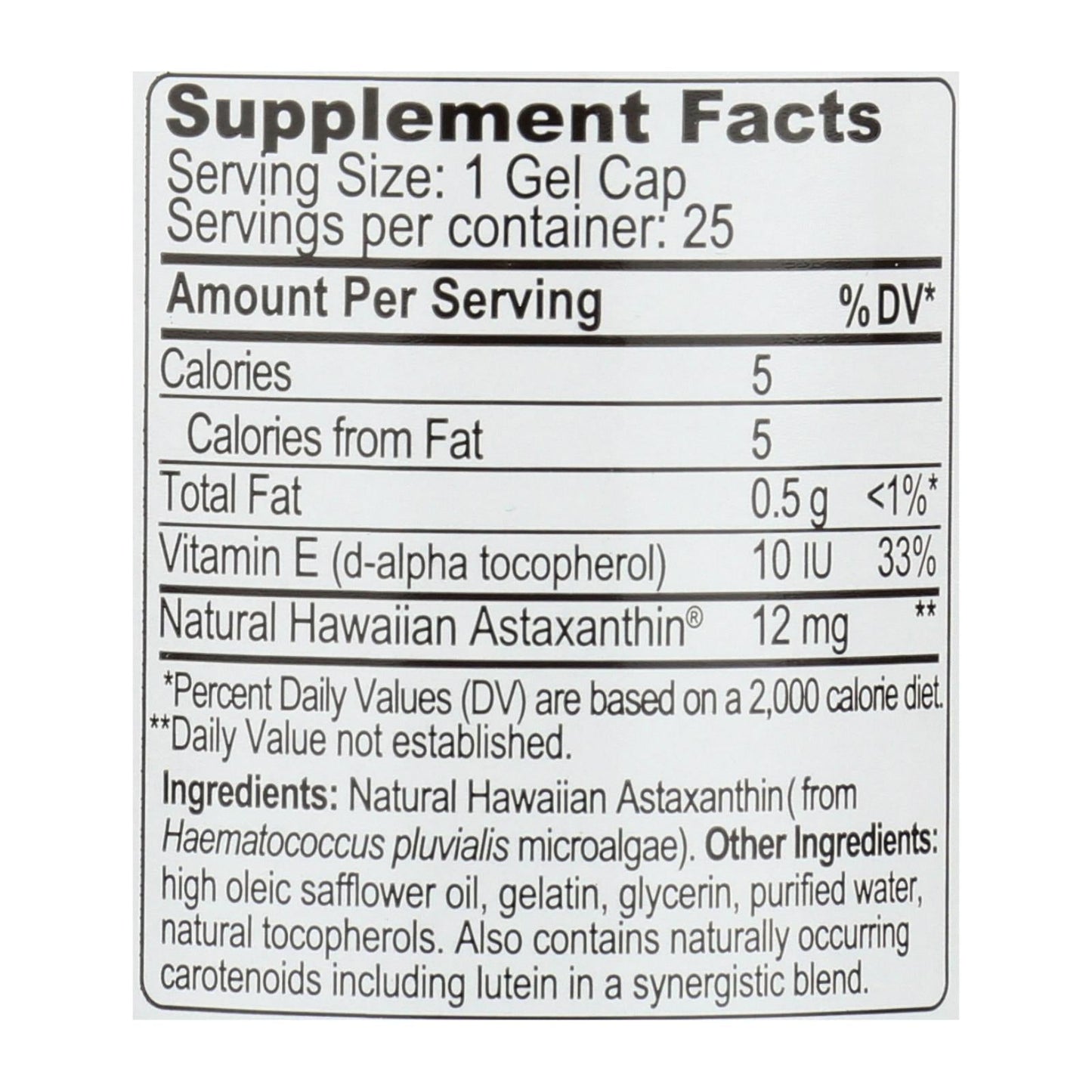Nutrex Hawaii Bioastin Hawaiian Astaxanthin - 250mg Gel Caps (Pack of 25)