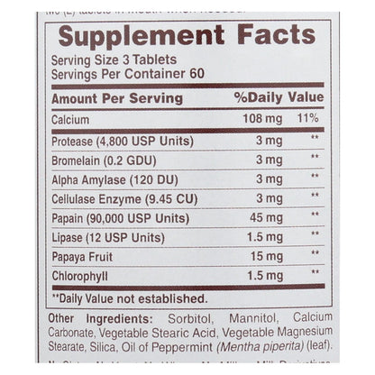 American Health Super Papaya Enzyme Plus Chewable - 180 Tablets