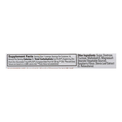 Quantum Zinc Lozenges with Elderberry and Raspberry Flavor - 1.2 Oz (Case of 12)