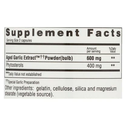 Kyolic Phytosterols Formula 107 Aged Garlic Extract - 80 Capsules