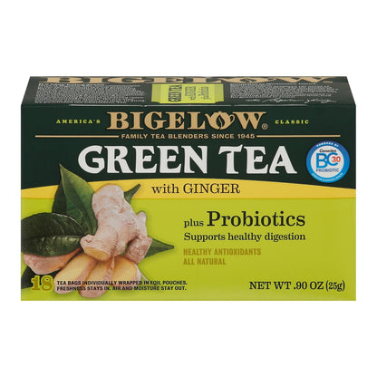 Bigelow Green Tea with Ginger, 18 Tea Bags, Case of 6