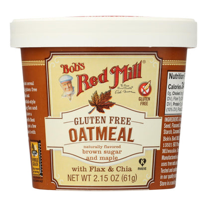 Bob's Red Mill Gluten-Free Oatmeal Cup, Brown Sugar & Maple, 2.15 oz, Pack of 12