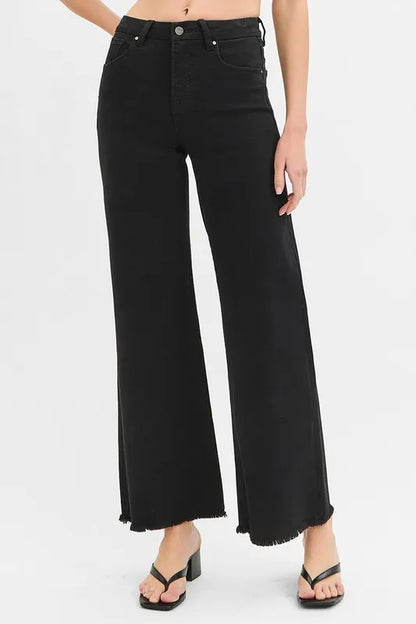 RISEN Full Size Tummy Control High Rise Wide Jeans Plus Size